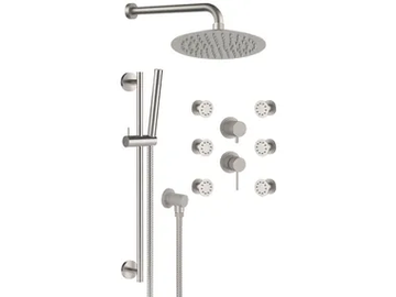 X STYLE INOX - Stainless steel shower set with overhead shower by Remer Rubinetterie - view 2
